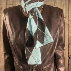 Nardi & Tagliaferri blue and black argyle winter scarf
